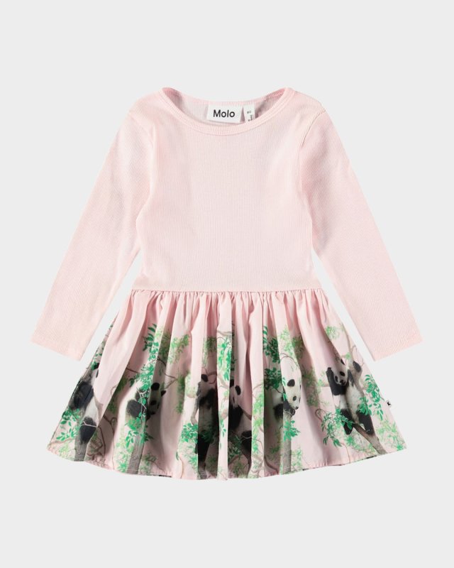 Girl's Candi Printed Long-Sleeve Dress, Size 6M-